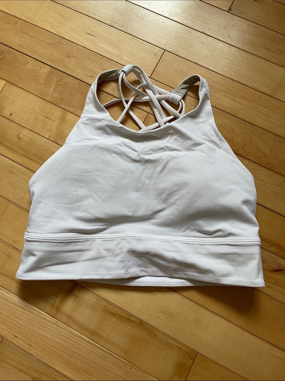Lululemon Free to Be High-Neck Longline Bra Wild A/B Cup โ Size 10 โ White